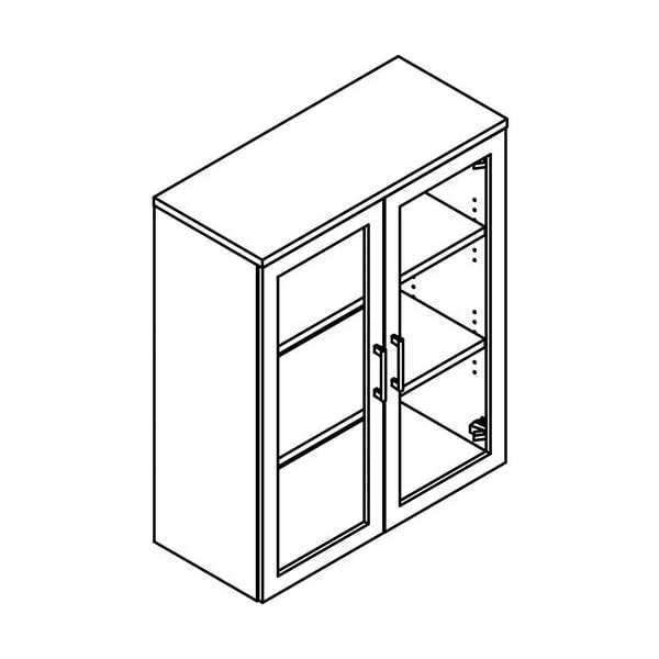 Groupe Lacasse Bookcase Hutch, Translucent Door, 36inWx16inDx44inH, Niagara LASM1SB364416TA - main